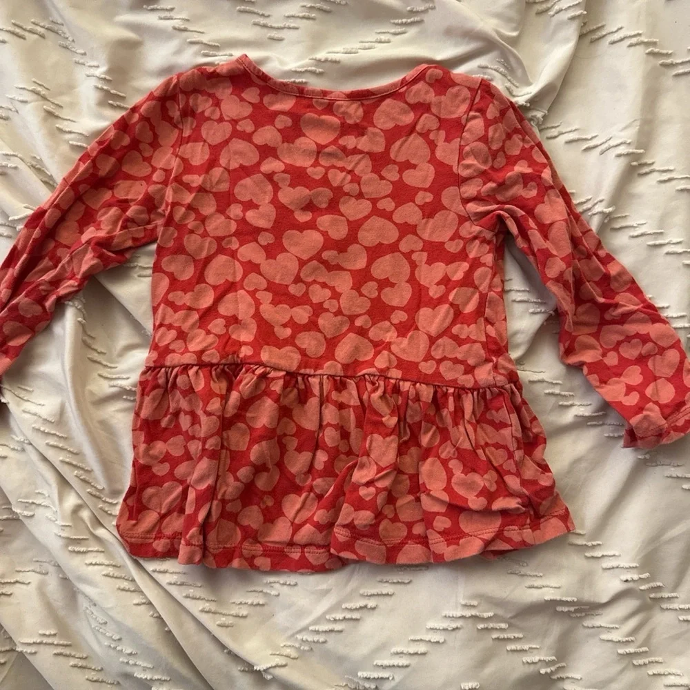 GAP Red Heart Long Sleeve Kids Tee